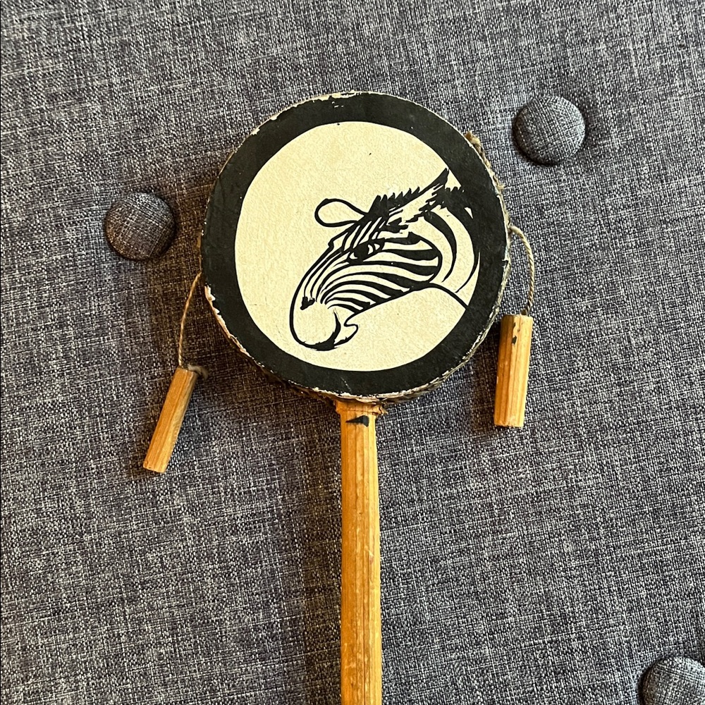 Zebra African Hand Drum Handmade